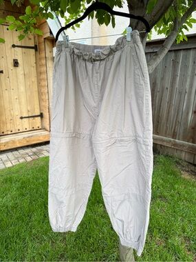 Garage Pants Shorts Light Beige Cotton Elastic Waist Track Pants Size Large